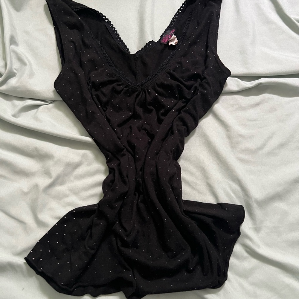 Agenda Black Tank Top with Silver Accents